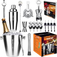 Bar Set 17-Pieces Jumbo Bartender Kit - Premium Cocktail Set Mixology Kit for Bar and Home -All-In-One Cocktail Shaker Set - Bartender Mixology Barware Set for Men and Women - Bar Tools Martini Kit
