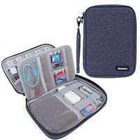 Damero USB Flash Drive Bag for SD Cards, Power Banks, Memory Cards/Waterproof External Hard Drive Case (Large, Dark Blue)