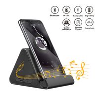 Bluetooth Portable Speaker, Louder Volume, with Stand for Smart Phone, iReader ipad, Wireless Speaker 50 Foot Wireless Range, Microphone for Hand-Free Calling, Clear Stereo (Black)