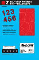 Headline Sign 31333 Stick-On Vinyl Numbers, Red, 3-Inch