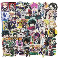 My Hero Academia Anime Laptop Sticker 70pcs Pack Vinyl Skateboard Water Bottle Computer Travel Case Guitar Snowboard Luggage Car Bike Phone Graffiti Decal