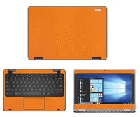 decalrus - Protective Decal for Dell ChromeBook 11 3189, 3181 (11.6" Screen) Laptop Orange Carbon Fiber Skin Skins Decal for case Cover wrap CFdellChrmbk11_3189Orange