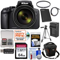 Nikon Coolpix P900 Wi-Fi 83x Zoom Digital Camera with 64GB Card + Battery + Charger + Case + Tripod + Filter + Kit