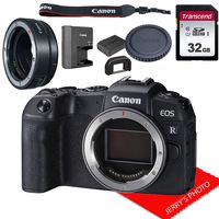 Canon EOS RP Mirrorless Camera Body Only (No Lens) W/Canon Mount Adapter EF-EOS R & 32GB Memory Bundle