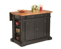 Americana Black and Distressed Oak Kitchen Island by Home Styles