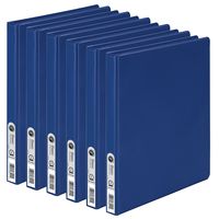 Wilson Jones Round Ring Binder, 1/2", Blue, 6-Pack (W70368-13BL)