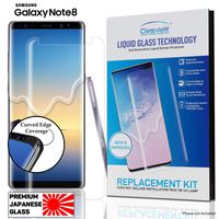 Replacement KIT - Clearview Samsung Galaxy Note 8 Liquid Tempered Glass Screen Protector 9H Ultra Clear HD Japanese Glass, Full Screen Edge Coverage