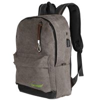 GraySport™ 15.6" Laptop Backpack Lightweight Professional Fashion Designer, Anti-Theft Feathers, Charging Port, Supreme Quality Heavy Duty Canvas backpack