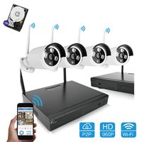 ForTronix 960P Home Security Wireless WiFi 4ch 1.3MP NVR Kit Indoor Outdoor Smartphone Remote View Weatherproof Night Vision 100ft 30m CCTV Surveillance Camera System Plug and Play 1TB Hard Disk