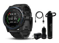 Garmin Descent MK1 Versatile Dive Computer with Surface GPS and Multisport Features and Wearable4U Ultimate Power Pack Bundle (Gray Sapphire with Titanium Band)