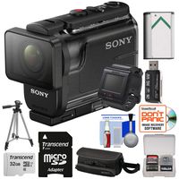 Sony Action Cam HDR-AS50R Wi-Fi HD Video Camera Camcorder & Live View Remote with 32GB Card + Battery + Case + Tripod + Kit