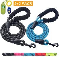 ladoogo 2 Pack 5 FT Heavy Duty Dog Leash with Comfortable Padded Handle Reflective Dog leashes for Medium Large Dogs