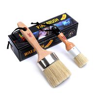 Chalk & Wax Paint Brush Furniture - Painting or Waxing - Milk Paint - Dark or Clear Soft Wax, Home Decor, Cabinets, Stencils & Woods - Natural Bristles 1 Small Round & 1 Large Oval Brushes