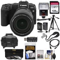 Canon EOS RP Full Frame Mirrorless Digital Camera, EF 24-105mm is STM Lens & Mount Adapter + 128GB Card + Case + Battery + Charger + Flash + Tripod Kit