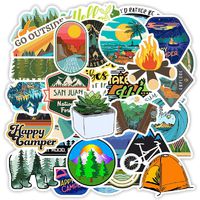 Outdoor Stickers 50-Pack, Stickers for Hydro Flask Water Bottles Waterproof Vinyl Aesthetic Trendy Sticker Decal Pack for Teens, Adults, Perfect for Laptop, Computer, Phone,Travel Case