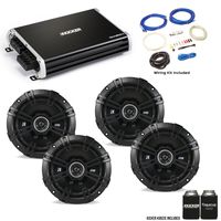 Kicker 43DSC6504 6.5" DS-Series Speakers (2 Pair) with 43DXA2504 DX-Series Amplifier and Wire kit