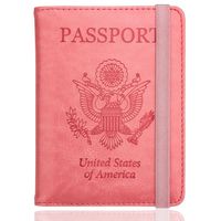 WALNEW RFID Passport Holder Cover Traveling Passport Case (Pink)