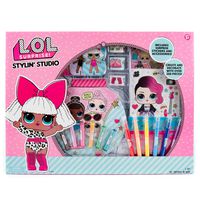 L.O.L. Surprise! Stylin' Studio by Horizon Group Usa, Decorate & Personalize LOL Surprise Paper Dolls, Includes DIY Activity Books, Scratch Art, Sticker Sheet, Coloring Pages, Markers, Crayons & More