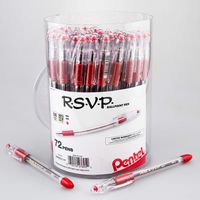 Pentel RSVP Ballpoint Pen, (1.0mm) Med Line, Red Ink, 72pk Canister (BK91PC72B)