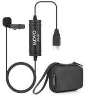 Movo LV1-UC Digital Lavalier Omnidirectional Clip-on Microphone with USB Type-C Connector Compatible with iPad Pro, Samsung Galaxy, LG, HTC Google Pixel, Google Nexus, Other USB-C Type Smartphones