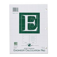 Roaring Spring Engineering Pad, 8.5" x 11", Green, 200 sheets
