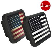 JIAYI American Flag Trailer Hitch Cover,2 inch Receiver Tube Hitch Plug (2 Pack)