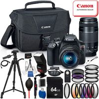 Canon EOS Rebel T6 DSLR Camera with EF-S 18-55mm f/3.5-5.6 IS II Lens - 17PC Accessory Bundle Includes 3PC Filter Kit (UV, CPL, FLD) + TTL Auto Focus Dedicated Flash + Universal Wireless Remote + MORE