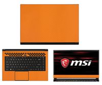 decalrus - Protective Decal for MSI GS65 Stealth Thin 8RF (15.6" Screen) Laptop Orange Carbon Fiber Skin case Cover wrap CFmsiGS65stealthTHINOrange