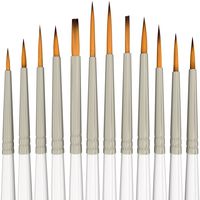 Detail Paint Brush Set - 12 Miniature Brushes for Fine Detailing & Art Painting - Acrylic, Watercolor, Gouache, Oil - Models, Airplane Kits, Ink, Warhammer 40k - Artist Quality Supplies by MyArtscape