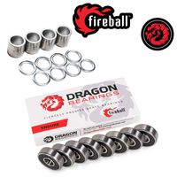 FIREBALL Dragon Spacers and Washers for Skateboards and Longboards (_Skateboard Spacers + Endure Bearing)