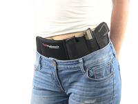 ComfortTac Ultimate Belly Band Holster for Concealed Carry | Black | Fits Gun Smith and Wesson Bodyguard, Glock 19, 42, 43, P238, Ruger LCP, and Similar Sized Guns | for Men and Women (Left)