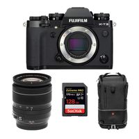 Fujifilm X-T3 Mirrorless 4K Digital Camera with 18-55mm Lens (Black) with Manfrotto Advanced Tri Camera Backpack Accessory Bundle