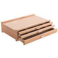 US Art Supply 3-Drawer Artist Wood Pastel, Pen, Marker Storage Box