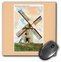 3dRose LLC 8 x 8 x 0.25 Inches Mouse Pad, The Old Mill, Nantucket Old Windmill with Children (mp_170224_1)