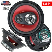 Pair of Audiobank 6.5" 400 Watt 3-Way Red Car Audio Stereo Coaxial Speakers - AB1670 (2 Speakers)