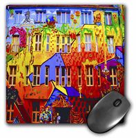 3dRose LLC 8 x 8 x 0.25 Inches Mouse Pad, Graffiti Wall City Background Bright Colors of Reds, Oranges, Blues and Yellows (mp_53872_1)