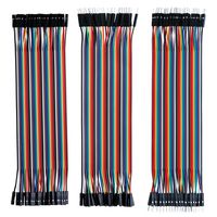RGBZONE 120pcs Multicolored Dupont Wire 40pin Male to Female, 40pin Male to Male, 40pin Female to Female Breadboard Jumper Wires Ribbon Cables Kit for Arduino and Raspberry Pi