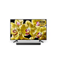Sony XBR-65X800G 65-Inch 4K Ultra HD LED TV (2019 Model) and Sony S100F 2.0ch Sound Bar with Bass Reflex speaker, integrated tweeter and Bluetooth, (HTS100F)
