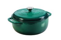 Lodge 6 Quart Enameled Cast Iron Dutch Oven. Deep Teal Enamel Dutch Oven (Lagoon Blue)