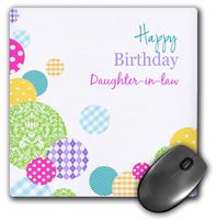 3dRose LLC 8 x 8 x 0.25 Inches Mouse Pad, Happy Birthday Daughter-in-Law (mp_165133_1)