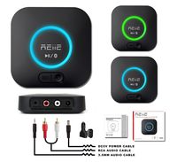 Audio Bluetooth Receiver,HiFi Wireless Audio Adapter,Bluetooth 4.2 Receiver with 3D Surround AptX Low Latency for Home and Car Music Stereo Streaming (Pair 2 at Once)