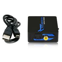 Portta Digital Coaxial Toslink to Analog RCA L/R Audio Converter with 3.5mm Jack Support Headphone/Speaker Output