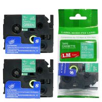 2/Pack LM Tapes - Premium 3/4" White Print on Green Label Compatible with Brother TZe-745 P-Touch Tape and Comes with a Free Tape Color/Size Guide for Easy reordering. 18mm 0.7 Laminated