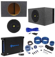 KICKER 44CWCD154 CompC 15" 1200 Watt Car Subwoofer+Amplifier+Vented Box+Amp Kit