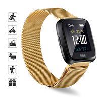 TOMALL Replacement Bands Compatible for Fitbit Versa/Versa 2,Stainless Steel Metal Wristband for Women Men