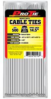 Pro Tie N14HD500 14.5-Inch Heavy Duty Standard Cable Tie, Natural Nylon, 500-Pack