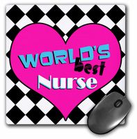 3dRose LLC 8 x 8 x 0.25 Inches Mouse Pad, Worlds Best Nurse Pink (mp_77588_1)