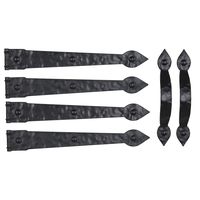 Household Essentials Hinge IT Premium Carriage House Handle & Hinge 6 pc. Black Garage Door Magnet