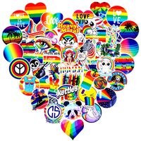 100 Pcs Cute Gay Pride Stickers Pack Bright Technicolor Rainbow Stickers for Fridge Water Bottle Laptop Scooter Notebook Cup Suitcase Furniture Bedroom