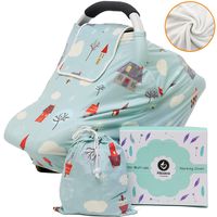 Winter Fleece Lined Nursing Covers - Multi-use Baby Car Seat Cover, Double Layer Thermal Infant Stroller Carseat Canopy, Breastfeeding Privacy Covers for Girls and Boys